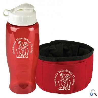 Thirsty Dog Sports Bottle and Folding Dog Bowl Set