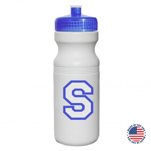 24 Oz. Sport Bottle White with Push-pull Lid. Made in USA