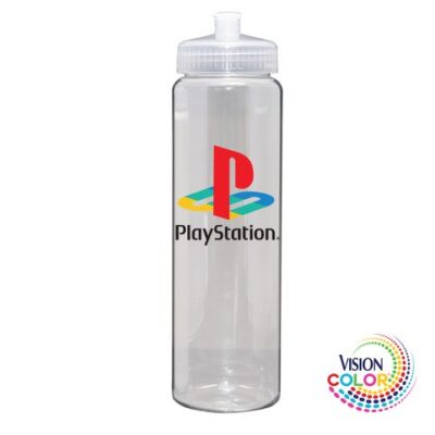 32 Oz. Clear Sport Bottle with Push-pull Lid Full Color Imprint