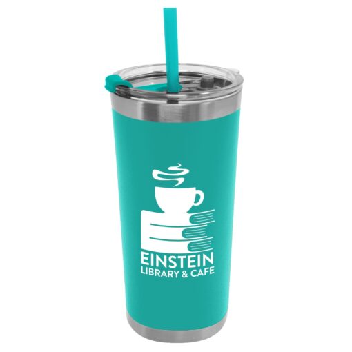 18 Oz. Stainless Steel Tumbler With Flip Seal Sip Lid And Straw