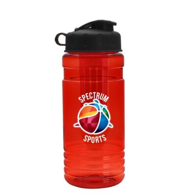 20 oz. Transparent Infuser Sports Bottle - Flip Top Lid - digital imprint