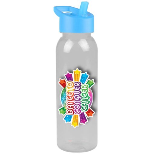 24 Oz. Transparent Sports Bottle - Flip Straw - Digital Imprint
