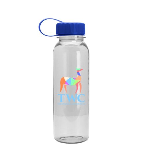 24 oz. Transparent Sports Bottle - Tethered Lid - Digital Imprint