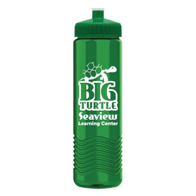24 Oz. Transparent Wave Bottle With Push Pull Lid
