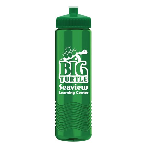24 oz Transparent Wave Bottle with Push Pull Lid