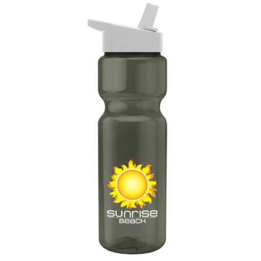 28 Oz. Transparent Sports Bottle w/Flip Straw Lid - Digital Imprint