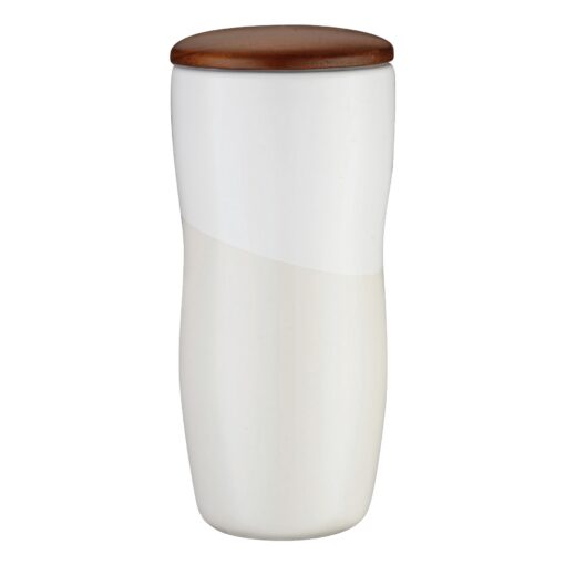12 Oz. Ceramic Tumbler with Wooden Lid-4