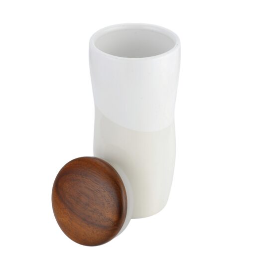 12 Oz. Ceramic Tumbler with Wooden Lid-5