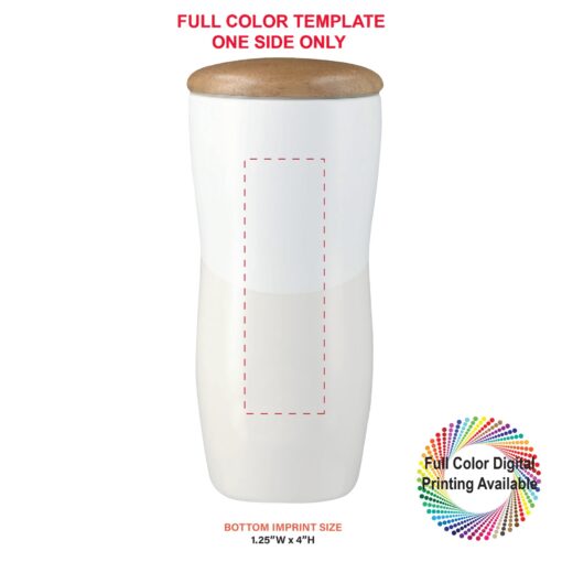 12 Oz. Ceramic Tumbler with Wooden Lid-6