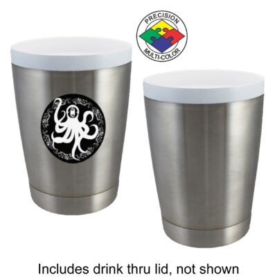 12 Oz. Stainless Vacuum Double Wall CeramiSteel Tumbler w/Drink Through Lid (Screen Printed)-1
