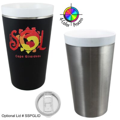 18 Oz. Stainless Vacuum Double Wall CeramiSteel Tumbler (Full Color)-1