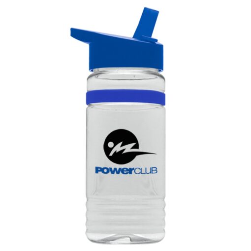 20 Oz. Transparent Grip Stripe Sports Bottle w/Flip Straw Handle Lid-3