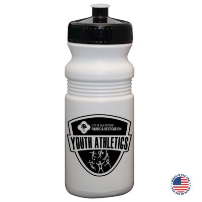 20 Oz. USA-Made White Sport Bottle with Push-Pull Lid-1