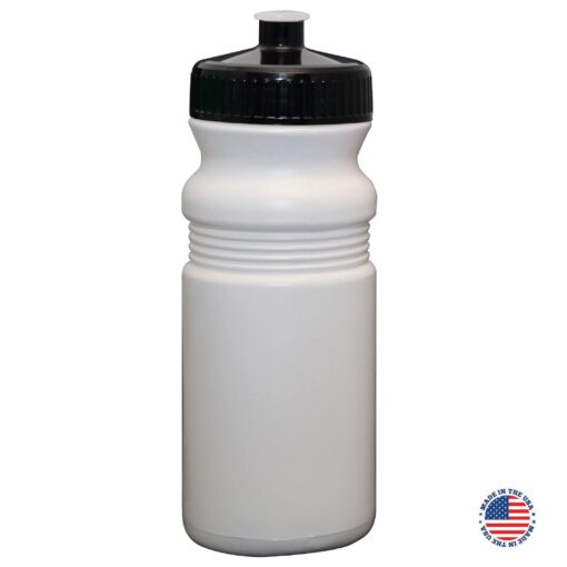 20 Oz. USA-Made White Sport Bottle with Push-Pull Lid Full Color Imprint-2