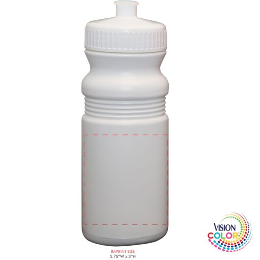 20 Oz. USA-Made White Sport Bottle with Push-Pull Lid Full Color Imprint-4