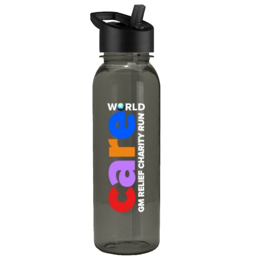 24 Oz. Transparent Sports Bottle w/Flip Straw - Digital Imprint-4