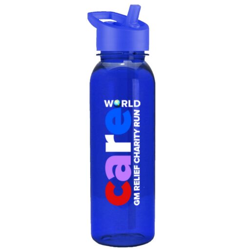 24 Oz. Transparent Sports Bottle w/Flip Straw - Digital Imprint-9