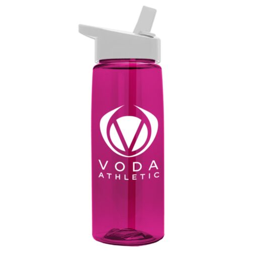 26 Oz. Transparent Flair Sports Bottle w/Flip Straw Handle Lid-4
