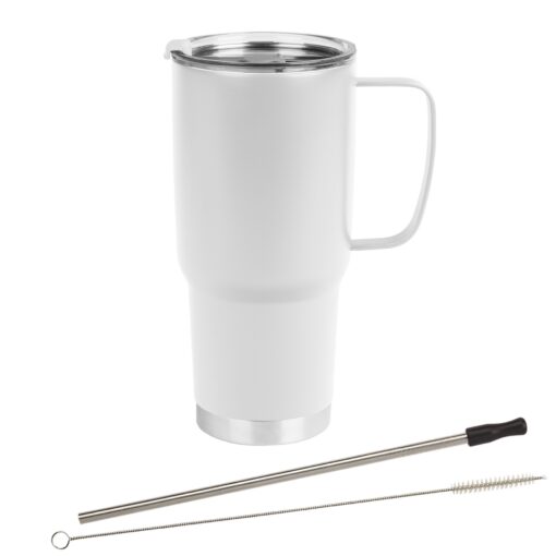 30 Oz. Lisbon Stainless Steel Tumbler With Straw-3