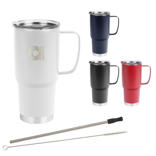 30 Oz. Lisbon Stainless Steel Tumbler With Straw-1