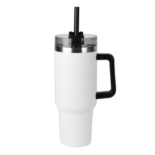 40 oz Stainless Steel Vacuum Coffee Mug with Straw-7