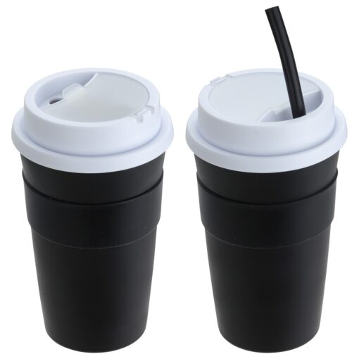 Bistro 14 oz Coffee Cup with Silicone Sleeve + Straw-4