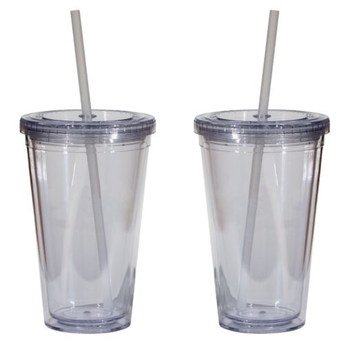 Double Wall 16 Oz Tumbler - Clear-3