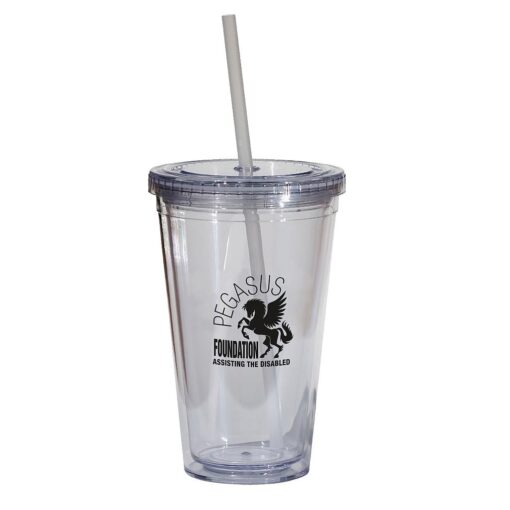 Double Wall 16 Oz Tumbler - Clear-1