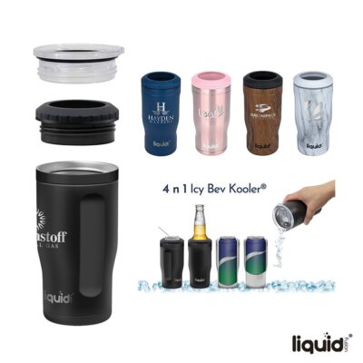 Liquid Fusion Icy Bev Kooler 4-In-1 Double Wall Stainless Steel Can Cooler / Tumbler-1