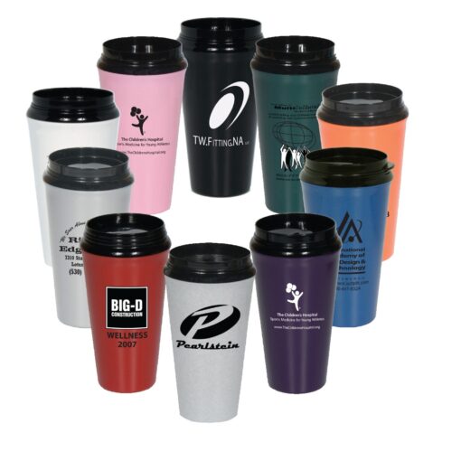 16 Oz. Double Wall Insulated Travel Tumbler w/Black Slider Lid-1