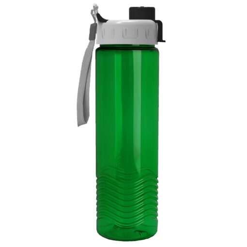 24 Oz. Wave Transparent Bottle w/Quick Snap Lid-10