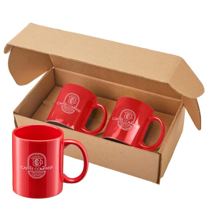 11 Oz. Sunrise Ceramic Mugs Gift Set-3