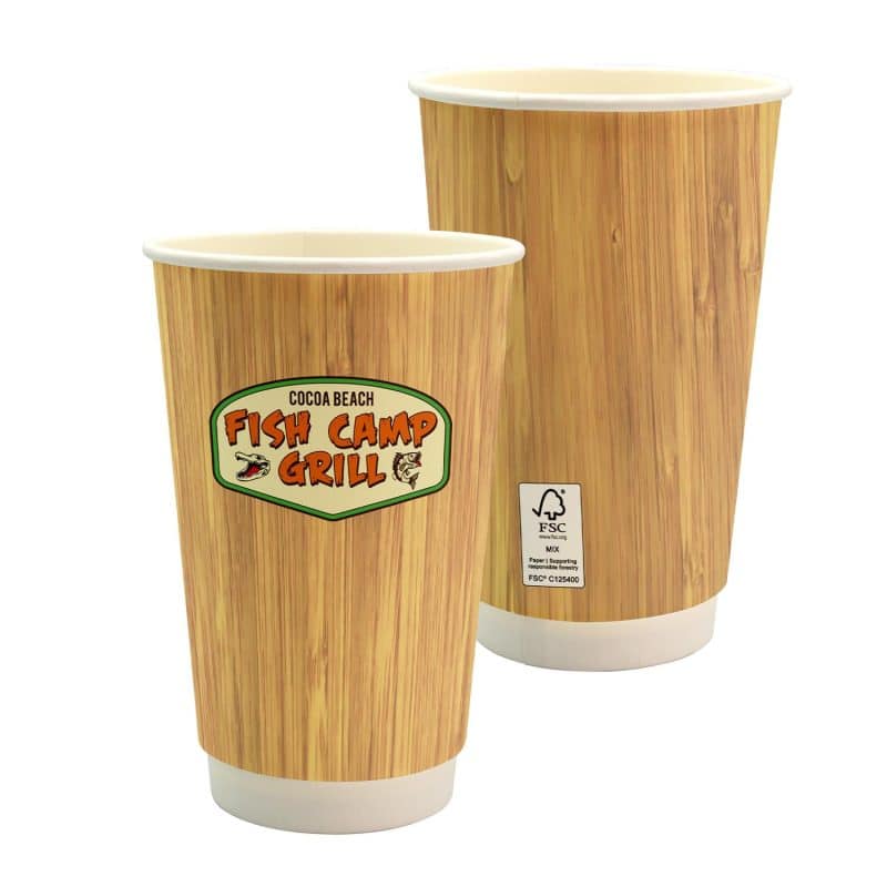 16 oz. Full Color Bamboo Pattern Paper Cup-1