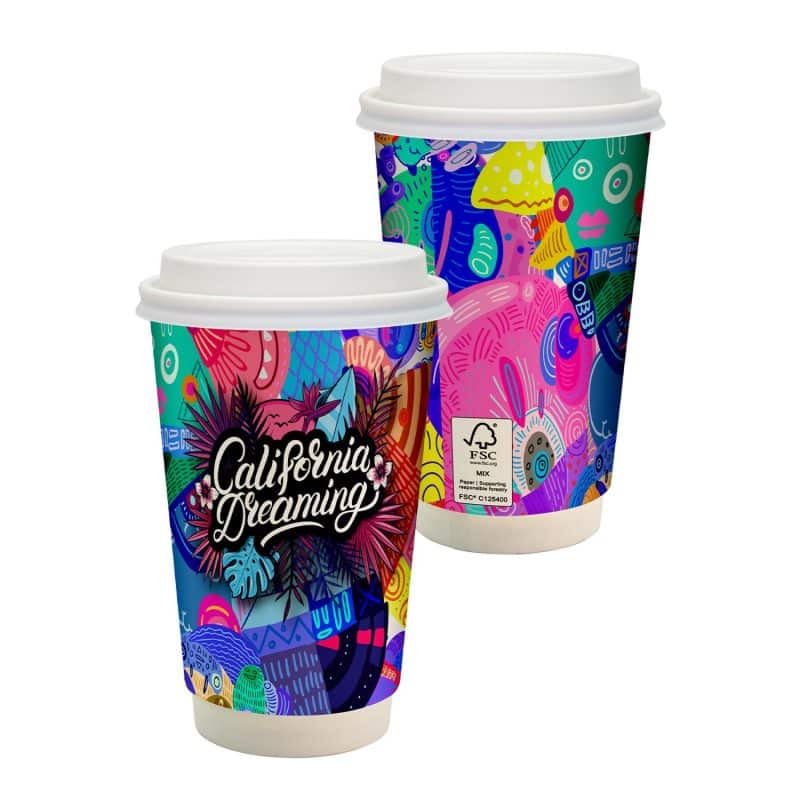 16 oz. Full Color Paper Cup with Lid-1