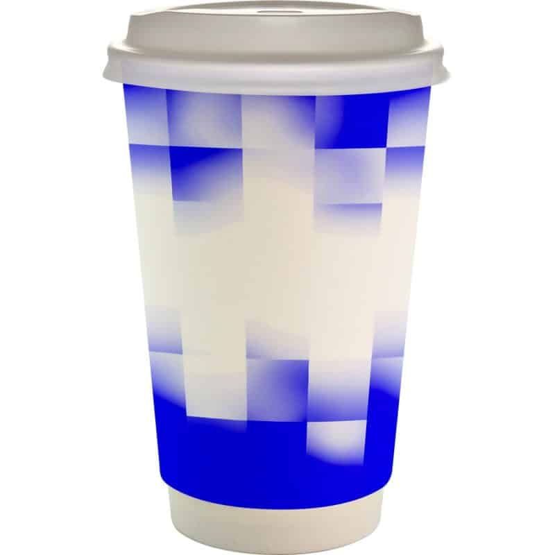 16 oz. Full Color Shaded Checkers Paper Cup With Lid-6