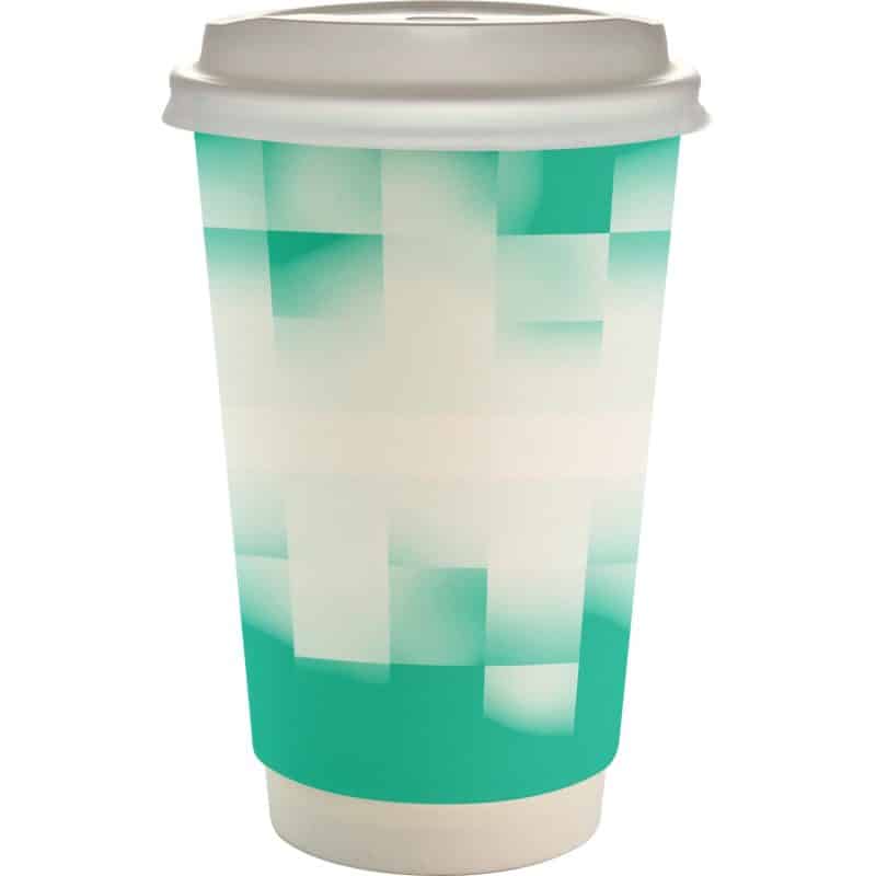 16 oz. Full Color Shaded Checkers Paper Cup With Lid-8