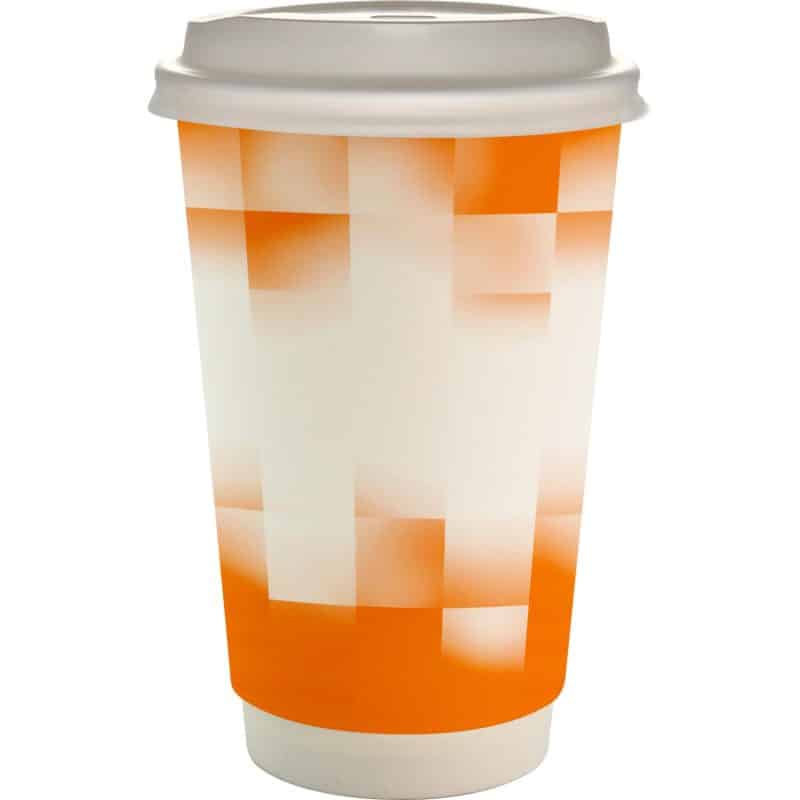 16 oz. Full Color Shaded Checkers Paper Cup With Lid-10