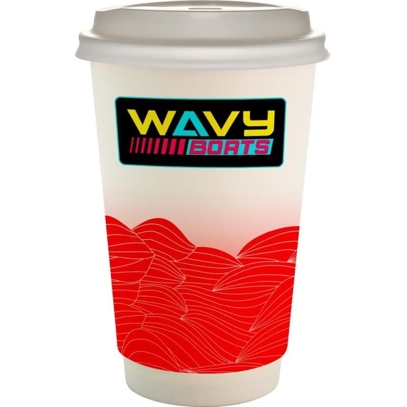 16 oz. Full Color Turbulent Waves Paper Cup With Lid-7