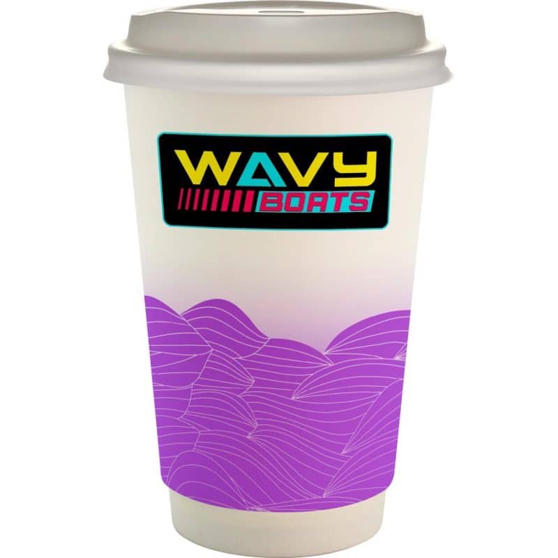 16 oz. Full Color Turbulent Waves Paper Cup With Lid-9
