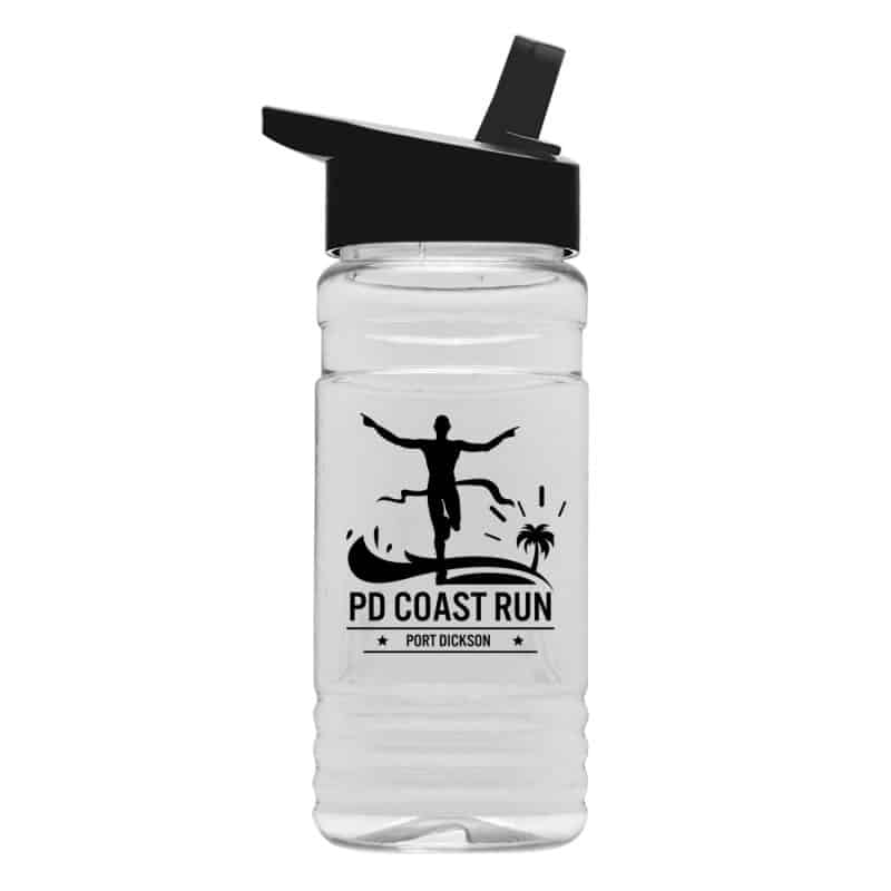20 Oz. Clear Sports Bottle w/Flip Straw Lid-3