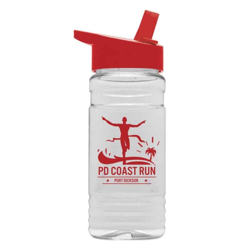 20 Oz. Clear Sports Bottle w/Flip Straw Lid-4