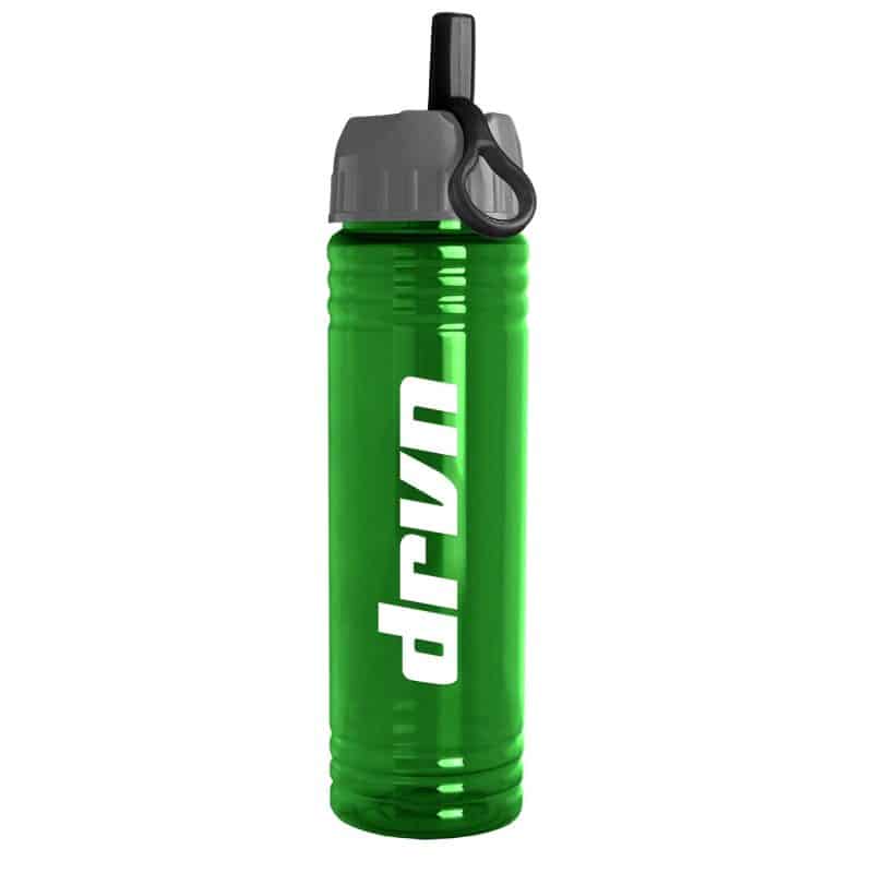 24 Oz. Slim Fit Sports Water Bottle w/Ring Straw Lid-2