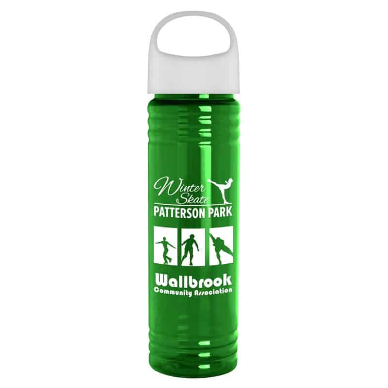 24 Oz. Slim Fit Transparent Bottle w/Oval Crest Lid-3