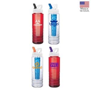 26 oz. PET Bottle with Flip Spout & Ice Stick-1