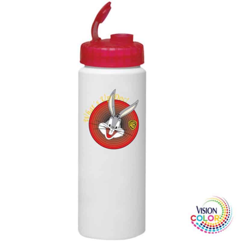 32 Oz. Sport Bottle White with Super Sipper Lid - Full Color Imprint-3