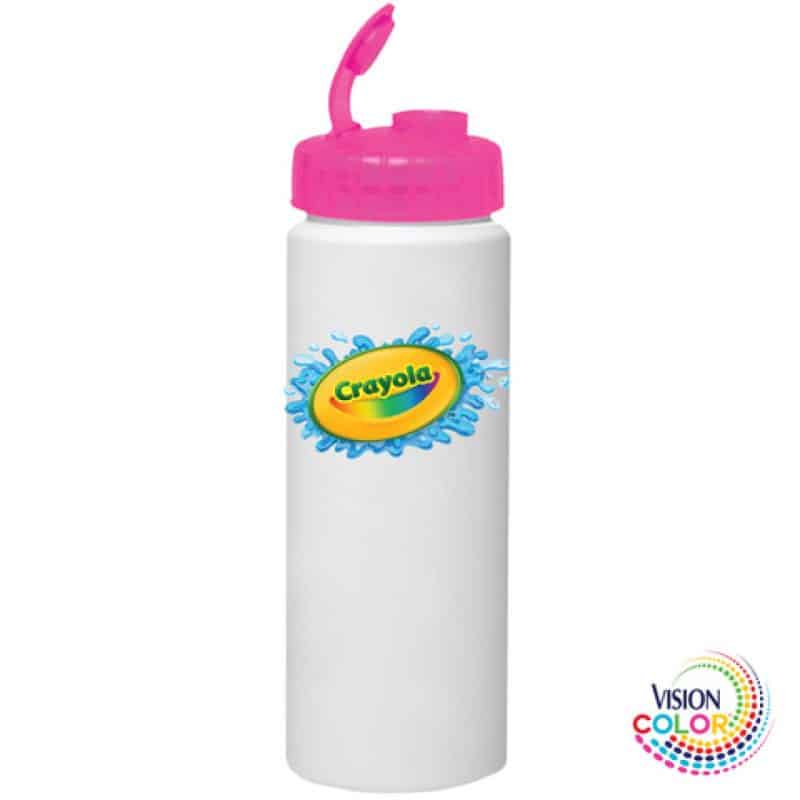 32 Oz. Sport Bottle White with Super Sipper Lid - Full Color Imprint-5