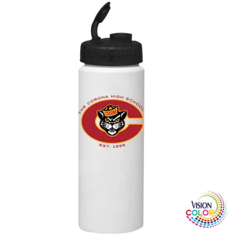 32 Oz. Sport Bottle White with Super Sipper Lid - Full Color Imprint-6