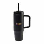 Adrian Travel Tumbler with Straw - 30 Oz. - Black-1