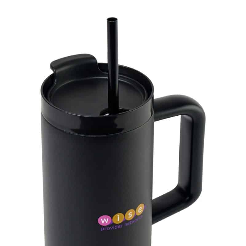 Adrian Travel Tumbler with Straw - 30 Oz. - Black-3