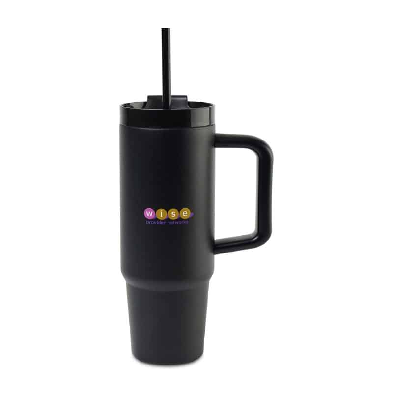 Adrian Travel Tumbler with Straw - 30 Oz. - Black-1
